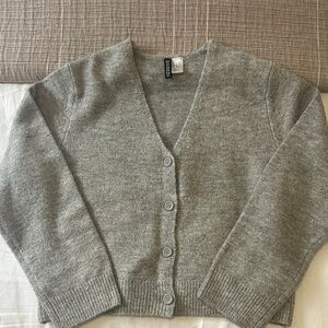 H&M Light Gray Button-Up Cardigan